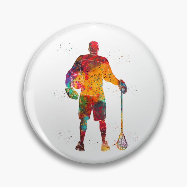 Item preview, Male Lacrosse Player Watercolor Art designed and sold by Liededrom..