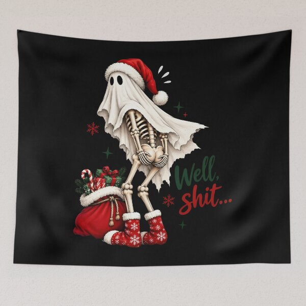 Item preview, Well Shit Christmas, Funny Skeleton Santa, Dark Humor Christmas designed and sold by jonathanburger.