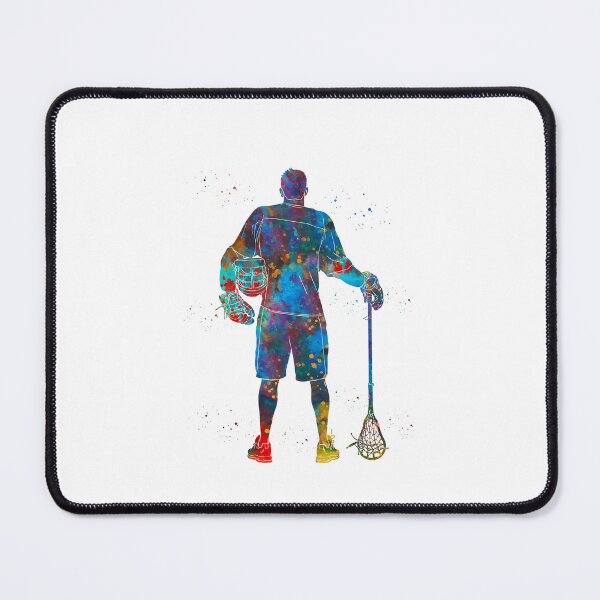 Item preview, Male Lacrosse Player Watercolor Art designed and sold by Liededrom..