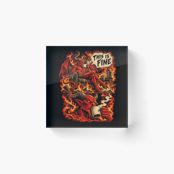 Item preview, This Is Fine Fire Demon designed and sold by Pandaburba.