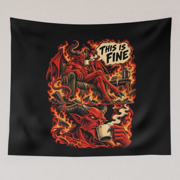 Item preview, This Is Fine Fire Demon designed and sold by Pandaburba.