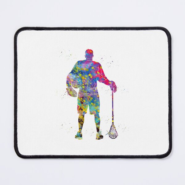 Item preview, Male Lacrosse Player Watercolor Art designed and sold by Liededrom..