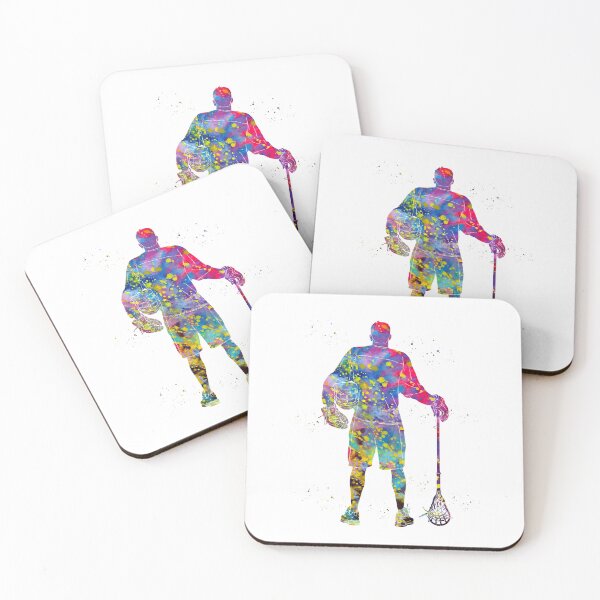 Item preview, Male Lacrosse Player Watercolor Art designed and sold by Liededrom..