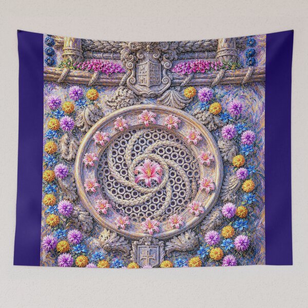 Item preview, FLOWERS ON THE CASTLE WALL, from the book "Floral Stories for the Kind" designed and sold by RiverDeeDesigns.