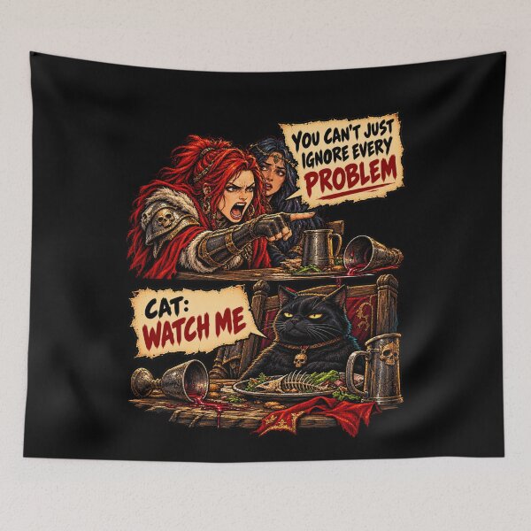 Item preview, You Can’t Ignore Every Problem Cat Watch Me designed and sold by Pandaburba.