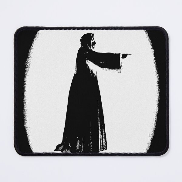 Aperçu de l'œuvre Spectre à capuche noire dans un ovale blanc, assiette Spectropia par J. H. Brown, 1863 (BLANC) créée et vendue par Exhumed Archives.