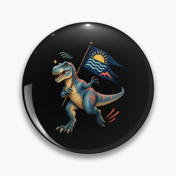 Item preview, Coastal Raptor Adventure Flag – Colorful Prehistoric Dinosaur Art designed and sold by jonathanburger.