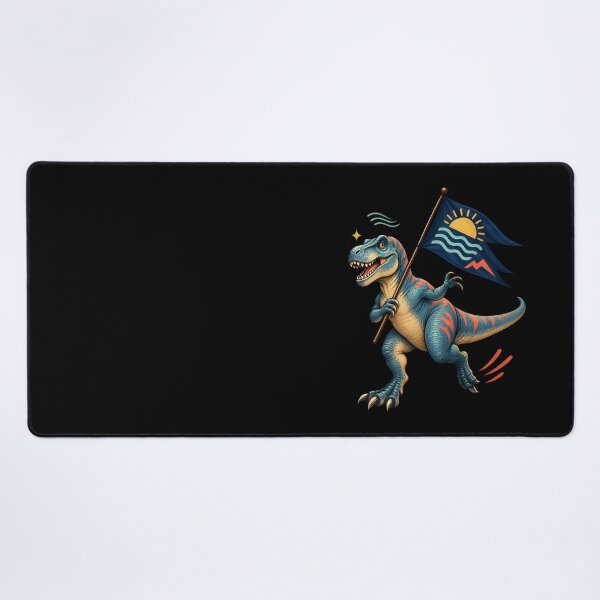 Item preview, Coastal Raptor Adventure Flag – Colorful Prehistoric Dinosaur Art designed and sold by jonathanburger.