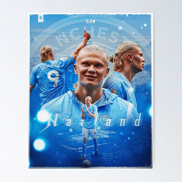 Item preview, Erling Haaland Football Club Original Custom Vintage Poster Wall Art designed and sold by Cool Robot Bro..