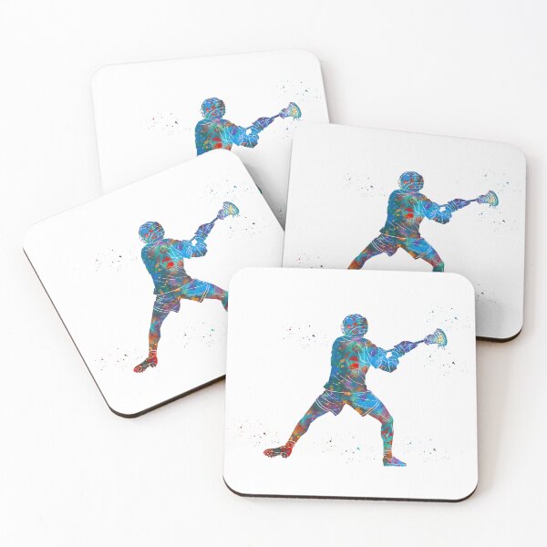 Item preview, Male Lacrosse Player Watercolor Art designed and sold by Liededrom..