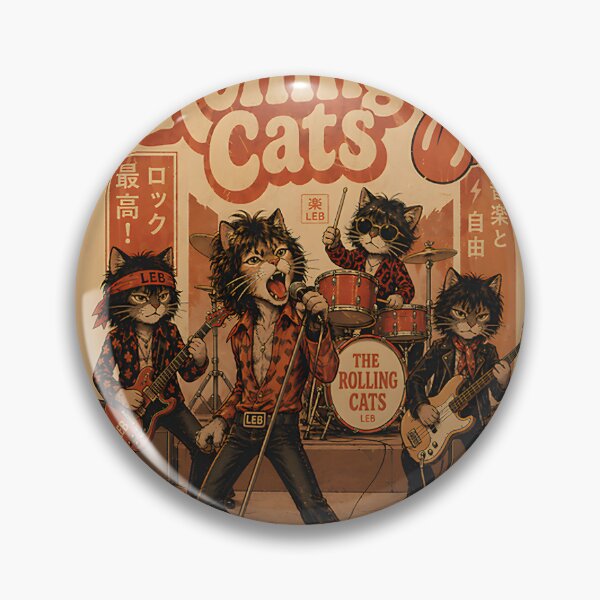 Item preview, The Rolling Cats - Playful Cat Band Illustration for Music Lovers designed and sold by Alixir.