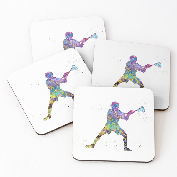 Item preview, Male Lacrosse Player Watercolor Art designed and sold by Liededrom..