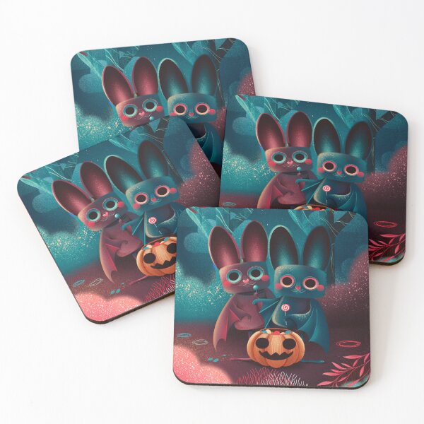 Item preview, Cute Halloween Bats Eating Candy designed and sold by From_the_moon_illustrations.