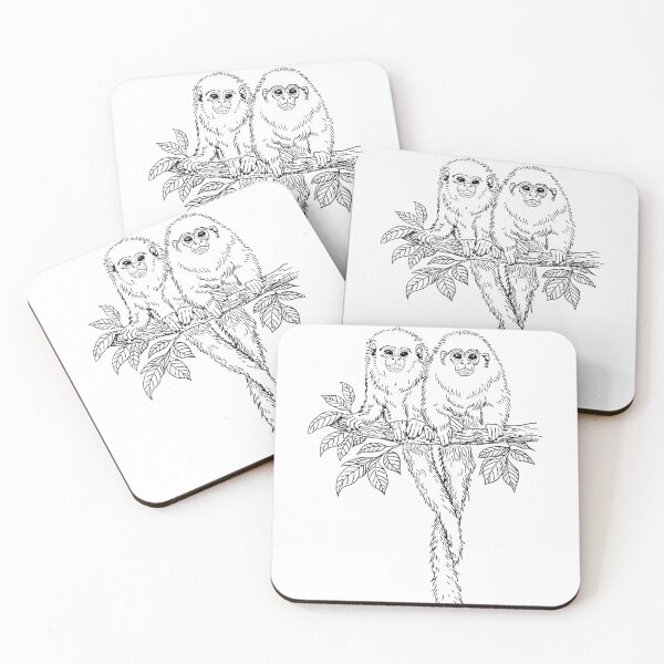 Item preview, Titi Monkey Pair Line Art designed and sold by Levi & Koda Studio.