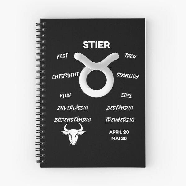 Aperçu de l'œuvre Horoscope astrologique des signes du zodiaque Stier - Classique blanc et noir (version allemande) créée et vendue par ZODIARA.