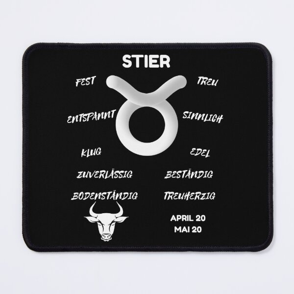 Item preview, Stier Zodiac Sign Astrology Symbol Horoscope - Classic White & Black (German Version) designed and sold by ZODIARA.