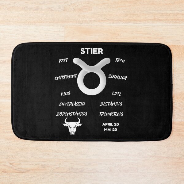 Item preview, Stier Zodiac Sign Astrology Symbol Horoscope - Classic White & Black (German Version) designed and sold by ZODIARA.