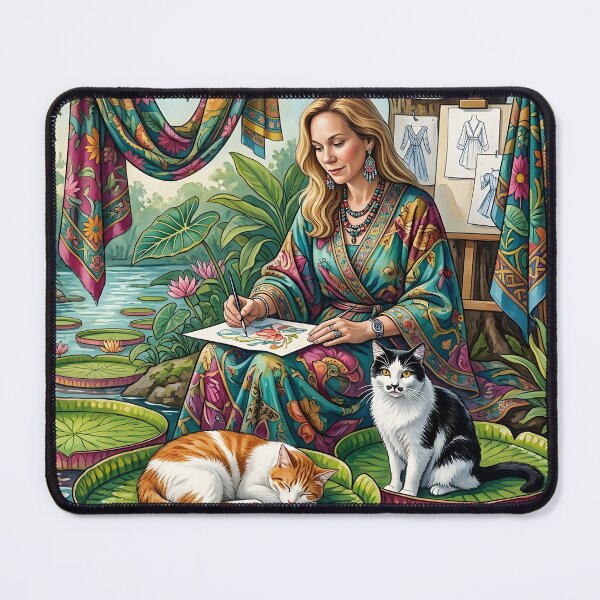 Item preview, Painter With Cats & Fabrics designed and sold by Nira Dabush.