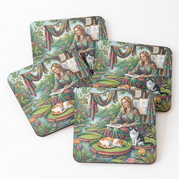 Item preview, Painter With Cats & Fabrics designed and sold by Nira Dabush.