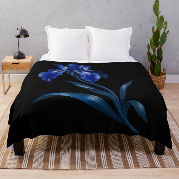 Aperçu de l'œuvre Fleur botanique d'iris bleu cobalt créée et vendue par apopetheoeaf.
