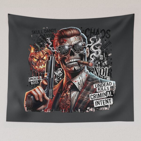 Artikelvorschau, Skull Dandy Gun Cigar Pumpkin Noir entworfen und verkauft von Voodoo Store Paranormal Collections.