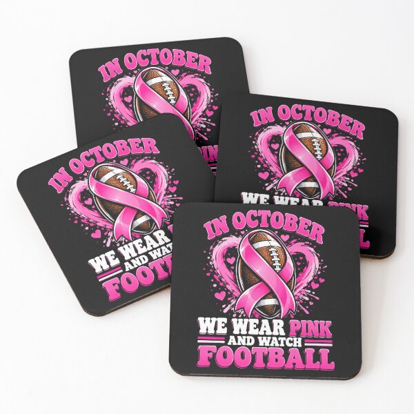Item preview, In October We Wear Pink And Watch Football Breast Cancer Awareness Football Fan designed and sold by FolkGraphics.