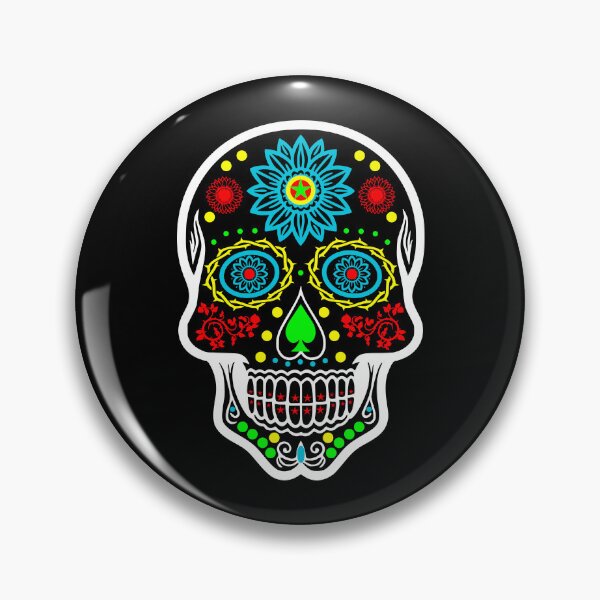 Item preview, Day of the Dead (Dia de Muertos) in Red, Yellow, Green, and Turquoise designed and sold by Karate Octopus.