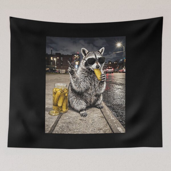 Item preview, Raccoon Eating Pickles Funny designed and sold by Hedoraxe.