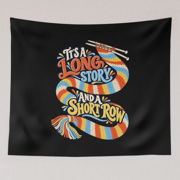 Item preview, Long Story Short Row Knitting Humour designed and sold by Text2tee.