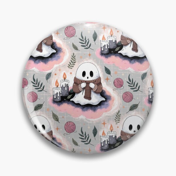 Item preview, Gothic Ghosts Candles and Roses Halloween Pattern designed and sold by Camel & Quirk.