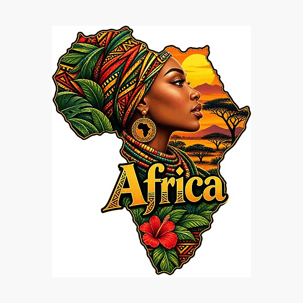 Aperçu de l'œuvre Africa Femme – Afro Chic | Mode Africaine, Femme Africaine créée et vendue par POP FACTORY.