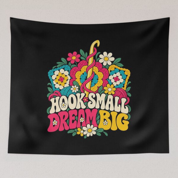 Item preview, Hook Small Dream Big Crochet Flowers designed and sold by Text2tee.