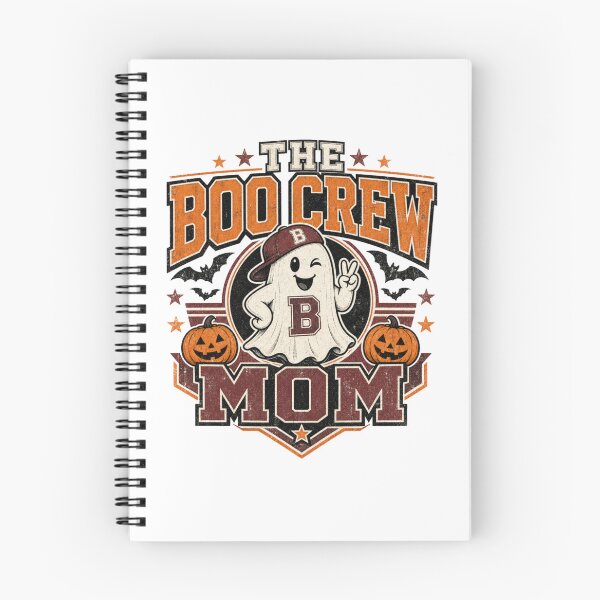 Item preview, The Boo Crew Mom Vintage Varsity Halloween Ghost designed and sold by shirt-hard-top1.