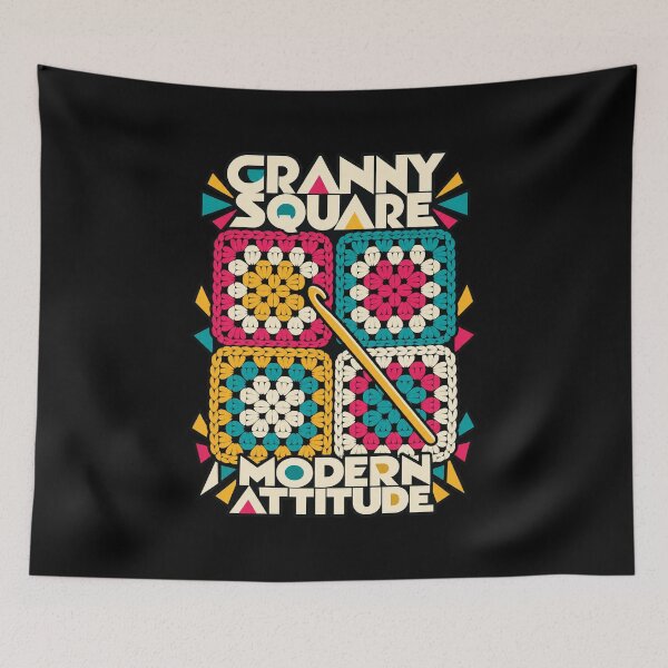 Item preview, Granny Square Modern Attitude Crochet designed and sold by Text2tee.