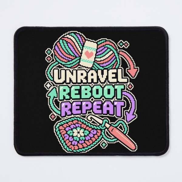 Item preview, Unravel Reboot Repeat Pixel Crochet designed and sold by Text2tee.