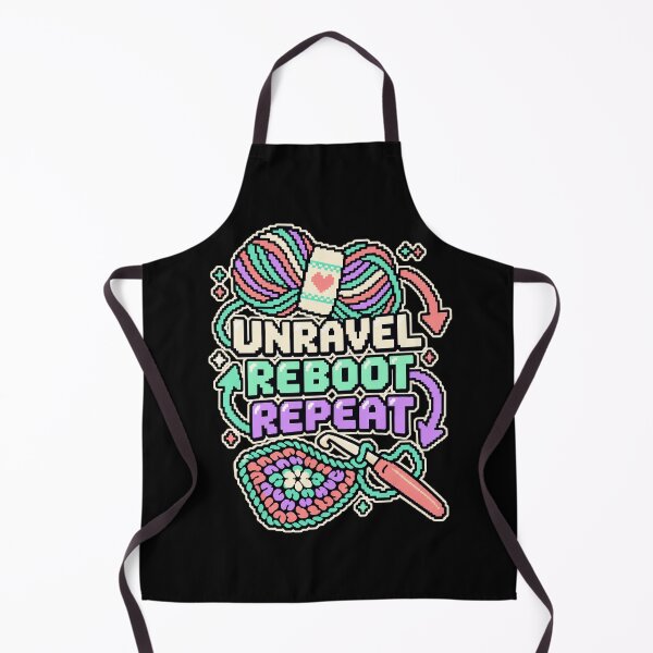 Item preview, Unravel Reboot Repeat Pixel Crochet designed and sold by Text2tee.