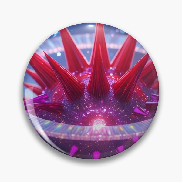 Item preview, Cosmic Red Spiky Star – Magenta Galaxy Ring & Futuristic Space Poster. designed and sold by fbtrisha.