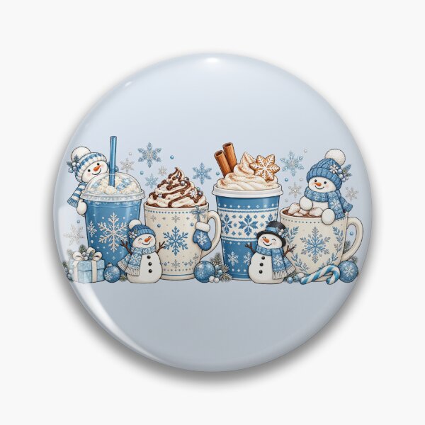 Item preview, Winter Hot Cocoa and Snowman, Cozy Christmas Drinks, Blue Holiday Beverage Illustration, Coffee Lover Gift, Festive Cafe Aesthetic designed and sold by Quiajia.
