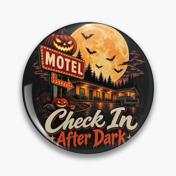 Item preview, Retro Halloween Motel Moonlit Roadside Check In After Dark designed and sold by Sanika arts .