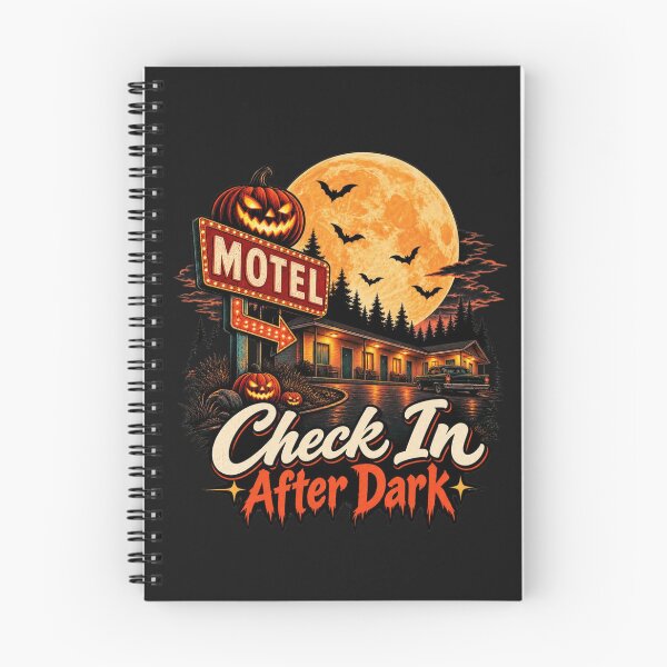 Item preview, Retro Halloween Motel Moonlit Roadside Check In After Dark designed and sold by Sanika arts .