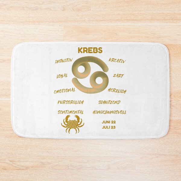Item preview, Krebs Zodiac Sign Astrology Symbol Horoscope - Metallic Gold & White (German Version designed and sold by ZODIARA.