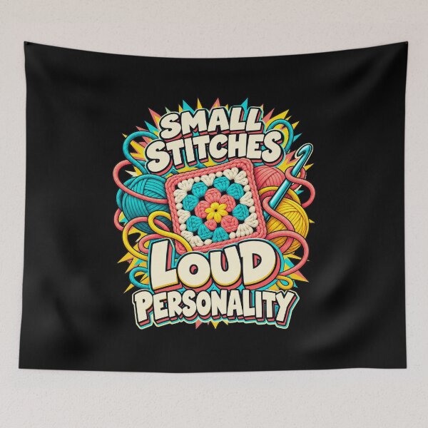 Item preview, Small Stitches Loud Personality Crochet designed and sold by Text2tee.