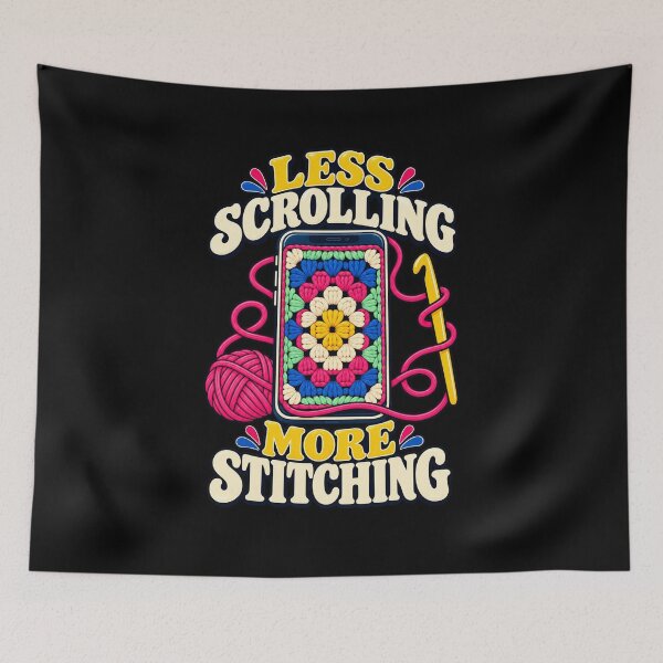 Item preview, Less Scrolling More Stitching Crochet designed and sold by Text2tee.