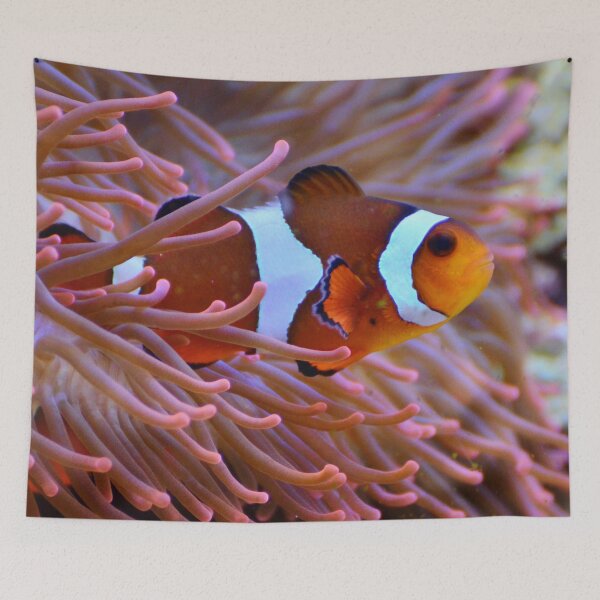 Item preview, Clownfish Swimming in Pink Sea Anemone designed and sold by Luxxe87.