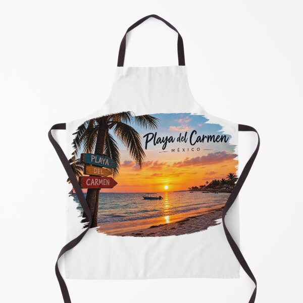 Item preview, Playa del Carmen Sunset Mexico Beach Tropical Travel Vintage Design designed and sold by DRAWZENART.