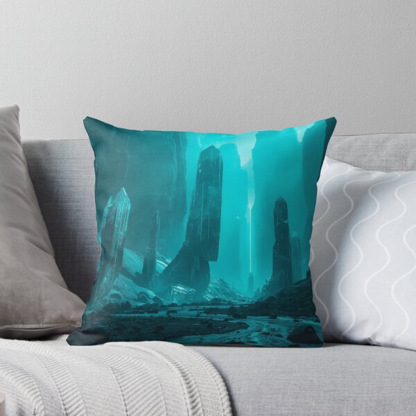 Item preview, Colossal Crystal Spires In Cyan Alien Valley designed and sold by monkeybusiness.pt.