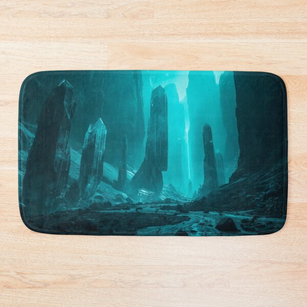 Item preview, Colossal Crystal Spires In Cyan Alien Valley designed and sold by monkeybusiness.pt.