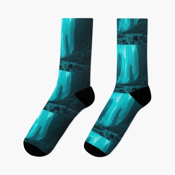 Item preview, Colossal Crystal Spires In Cyan Alien Valley designed and sold by monkeybusiness.pt.