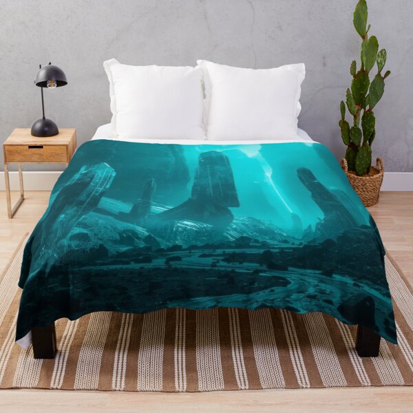 Item preview, Colossal Crystal Spires In Cyan Alien Valley designed and sold by monkeybusiness.pt.