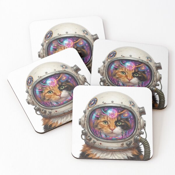 Item preview,  Disco Space Cat - Astronaut Kitty with Cosmic Reflection designed and sold by Lazoni.